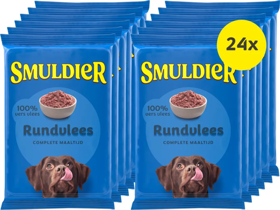 Smuldier Rundvlees Diepvries Hondenvoer - 24 Stuks