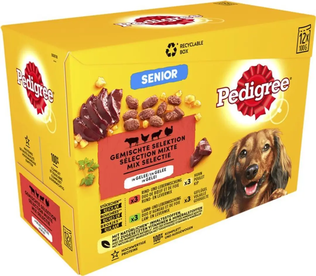 Pedigree Maaltijdzakjes Senior In Gelei 12x100g