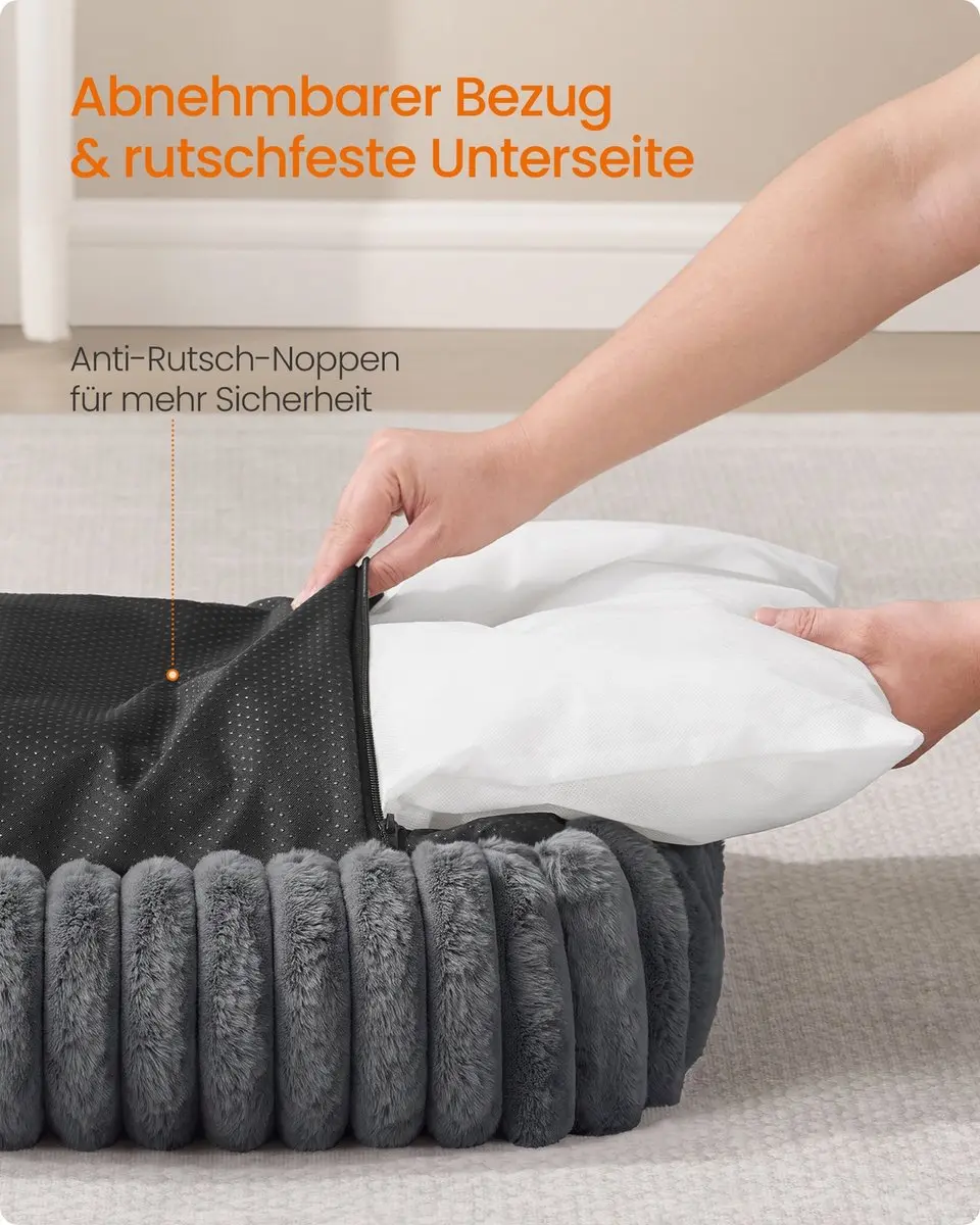 Songmics Hondenmand Orthopedisch 91x68x20cm - Loodgrijs