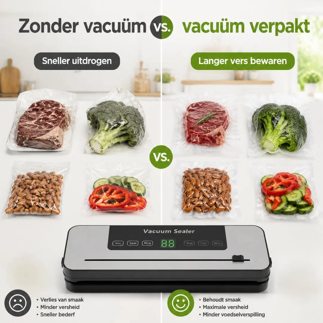 ECTEATOY Vacuümsealer 120W - 30 Zakken 17x25cm - Zilver