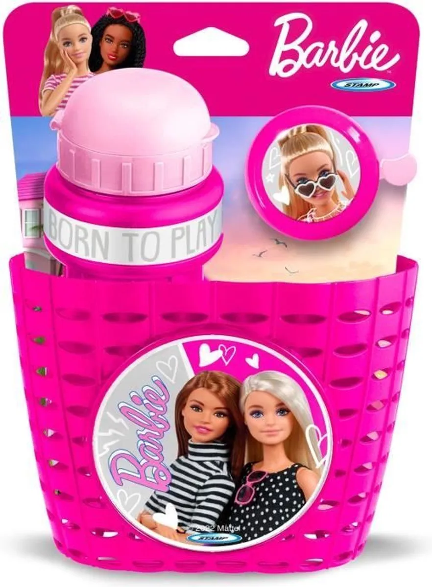 Barbie Speelse Set Prullenbak Blik Deurbel - 3 Stuks - Roze