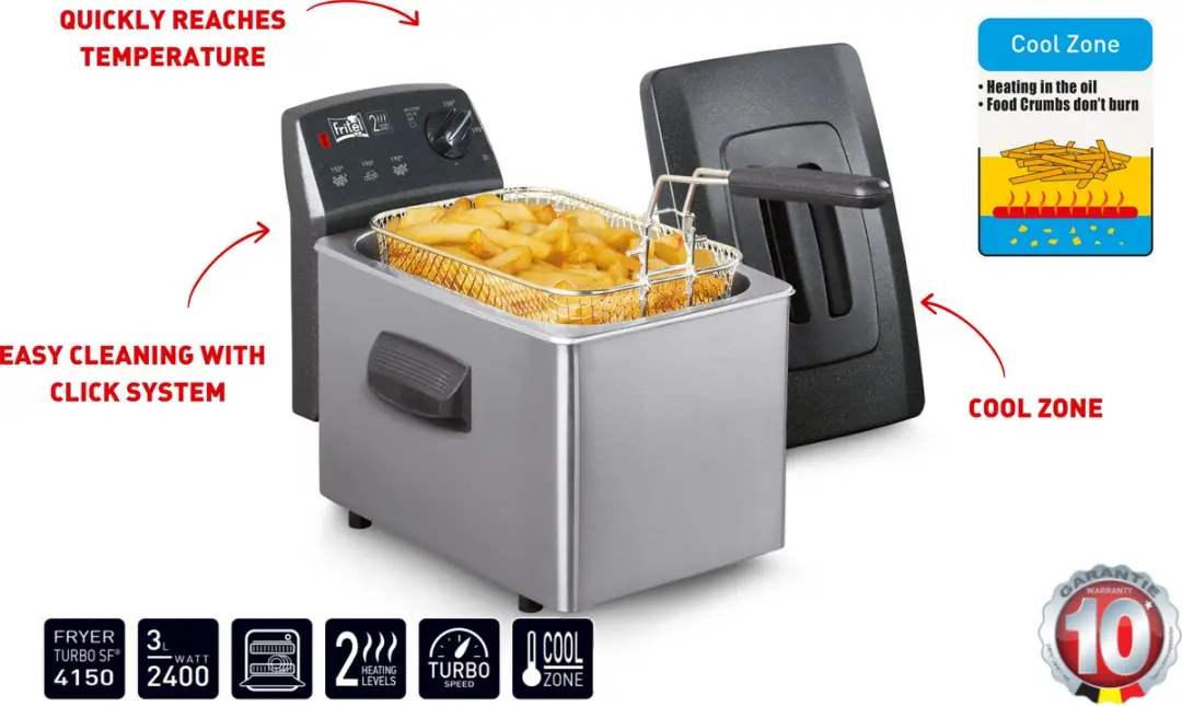Fritel Turbo SF4153 Friteuse 2400W 3L - Inox