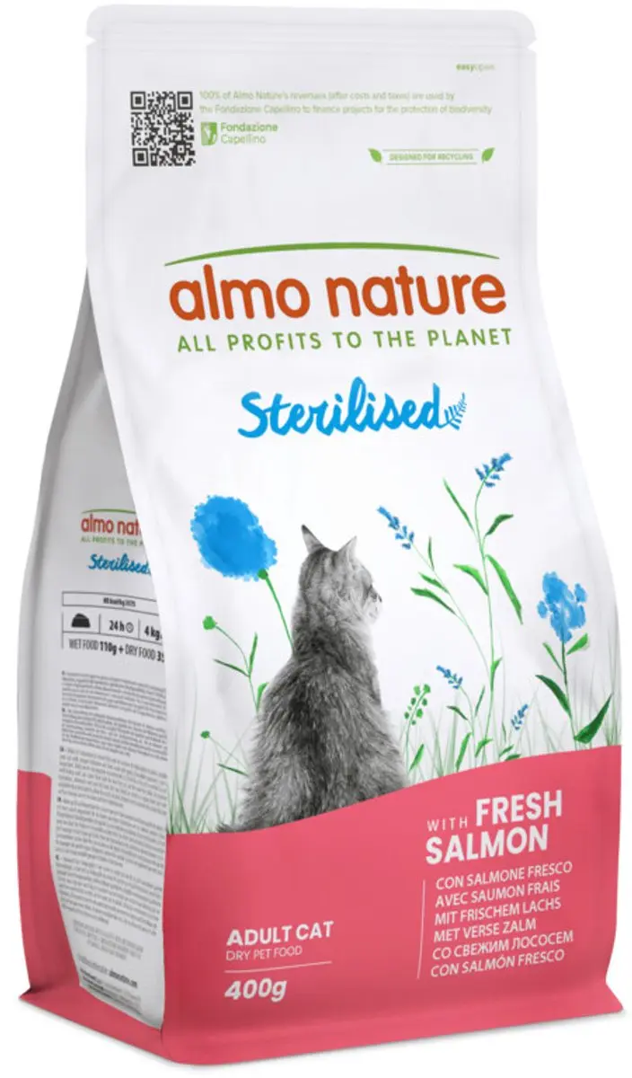 Almo Nature Droog Kattenvoer Sterilised Zalm - 3x400g