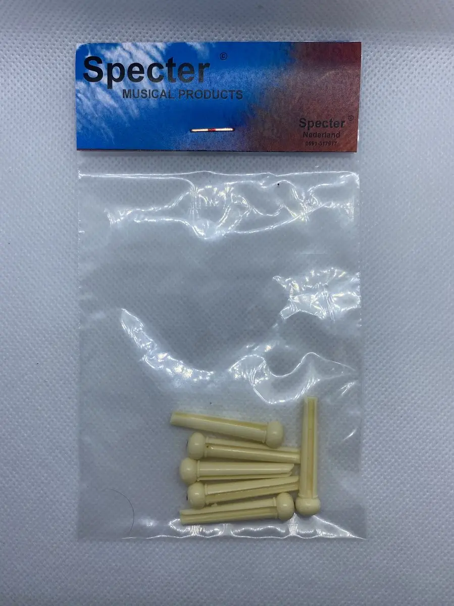 Boston Specter Akoestische Gitaar Brugpin Set - 6 Stuks - Ivoor