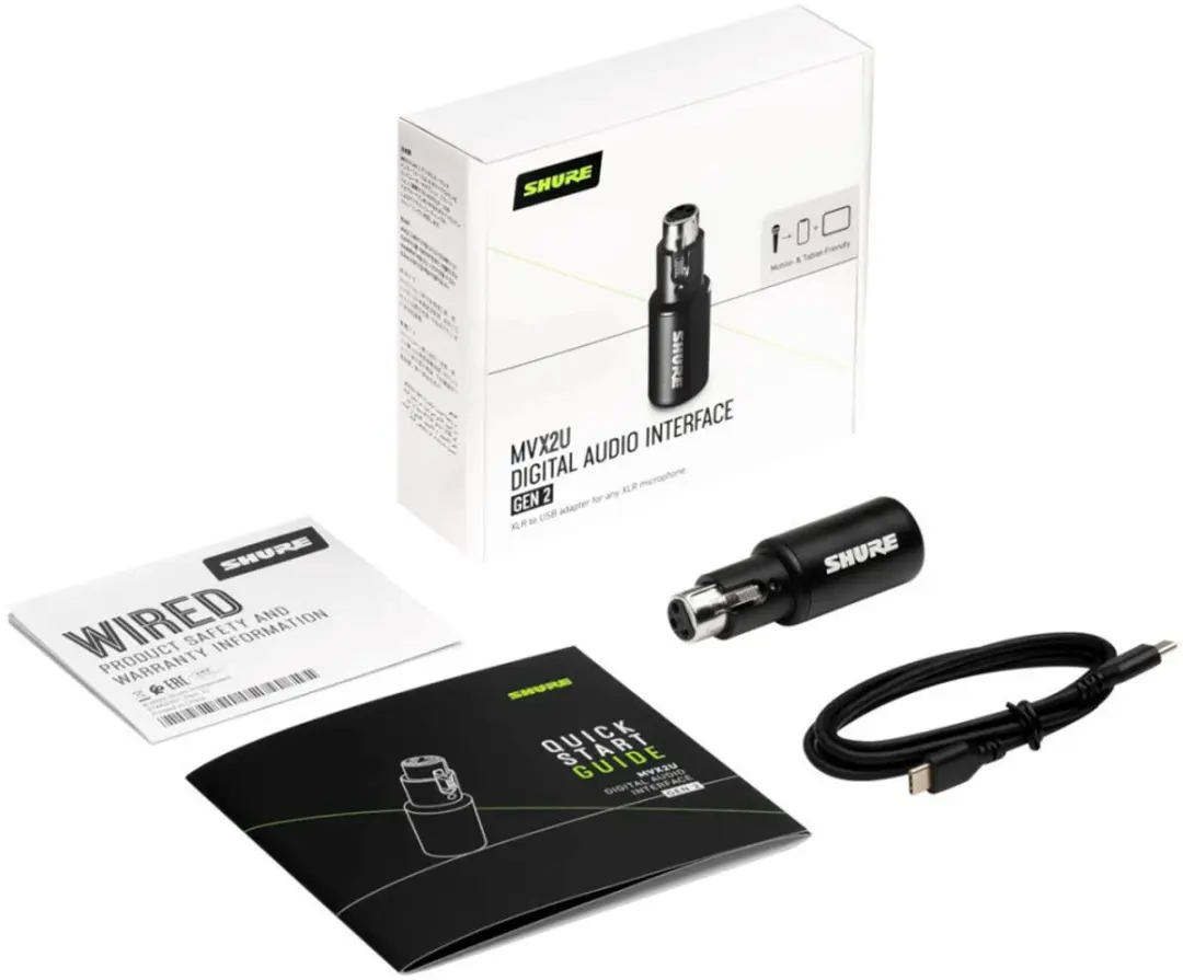 Shure MVX2UG2 Digitale Audio Interface - XLR naar USB
