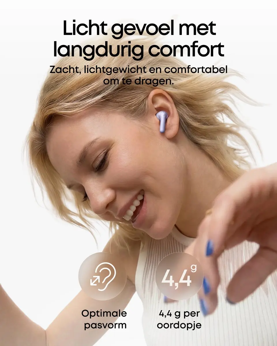 Soundcore Anker P42i Draadloze Oordopjes - 56Uur - Paars - afbeelding 6 van 6