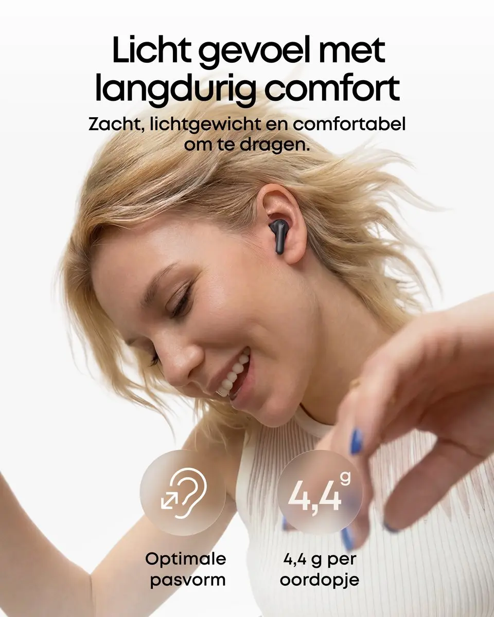 Soundcore Anker P42i Draadloze Oordopjes - 56Uur - Adaptieve ANC - Zwart