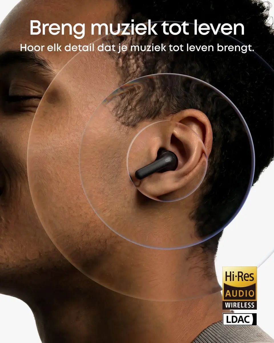 Soundcore Anker P42i Draadloze Oordopjes - 56Uur - Adaptieve ANC - Zwart