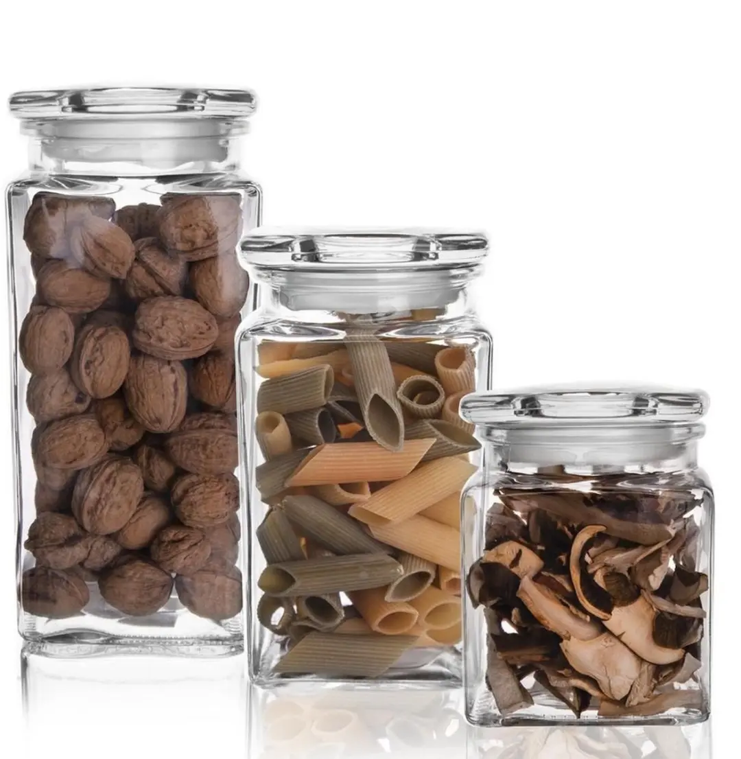 Orion Glazen Voedselcontainer 950ml - Vierkant - Transparant