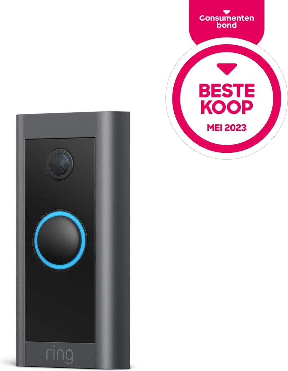 Ring Video Deurbel Wired - Slimme Deurbel - Bedraad - Zwart