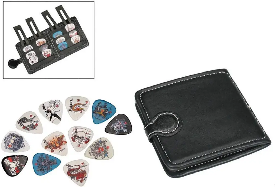 Boston PP-312 Plectrumportemonnee - 12 Celluloid Plectrums - Skulls & Bones