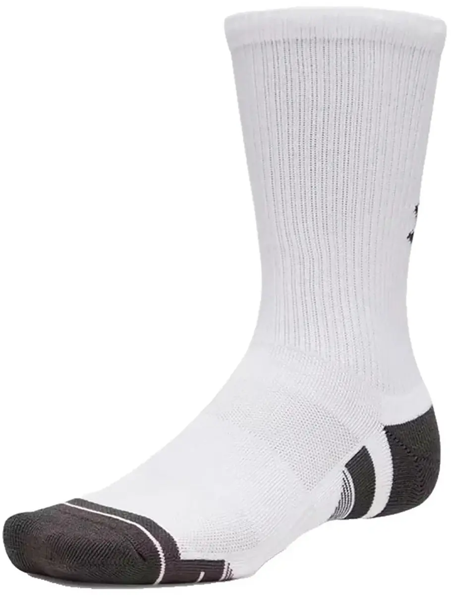 Under Armour UA Perf Tech 3pk Crew Sokken - Wit/Jet Grijs