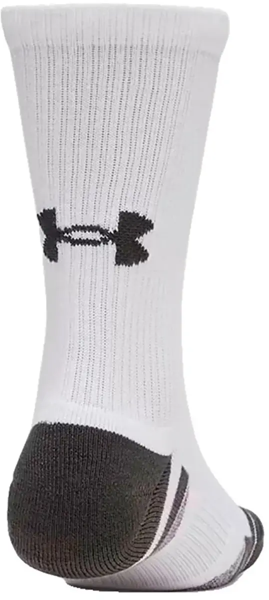 Under Armour UA Perf Tech 3pk Crew Sokken - Wit/Jet Grijs
