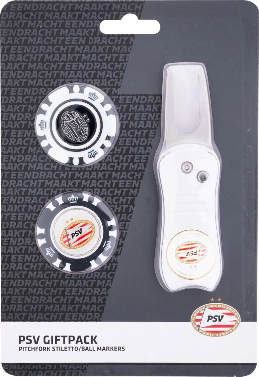 XQMax PSV Golfset - Pitchfork met 2 Ball Markers