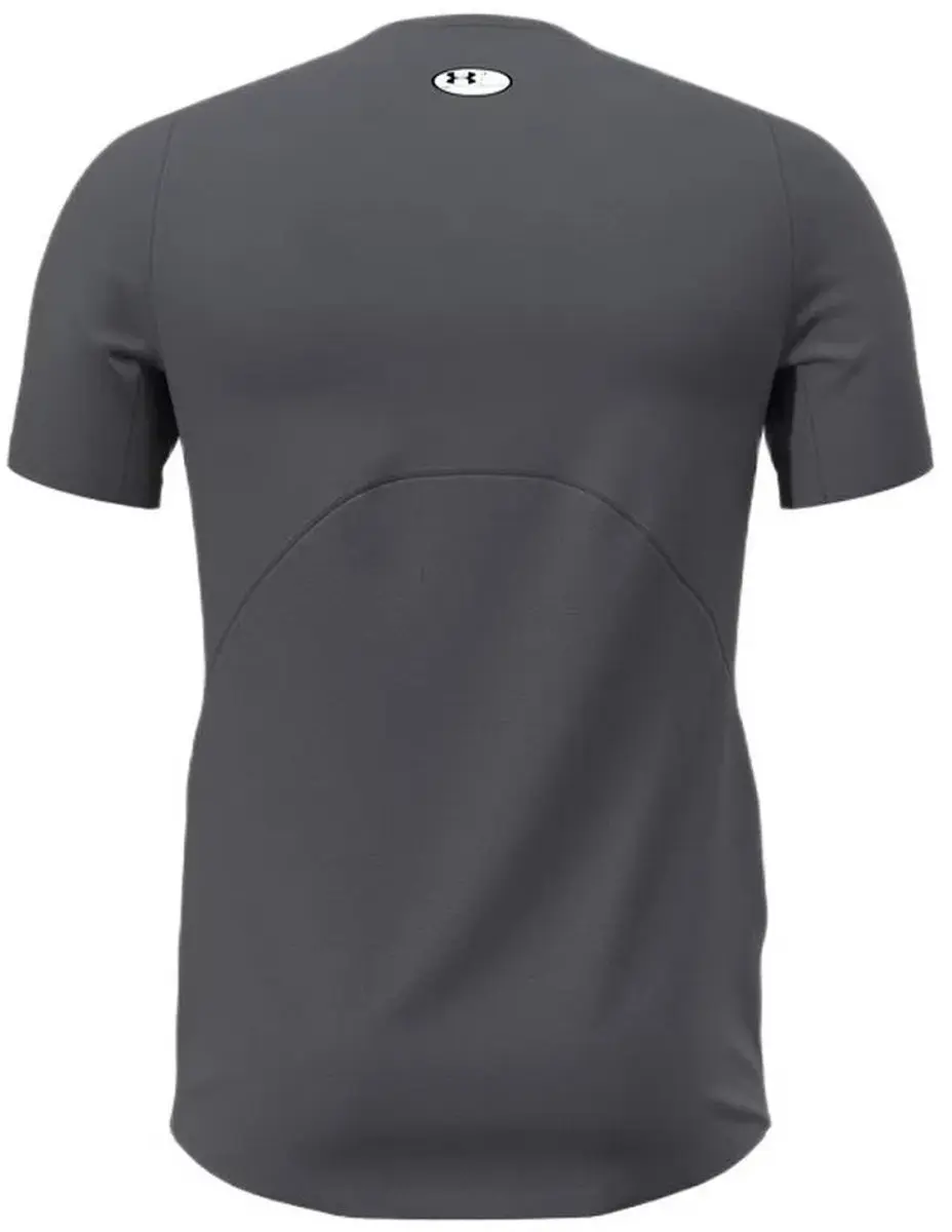 Under Armour HG Armour Fitted SS Heren Sportshirt - Castlerock/Wit