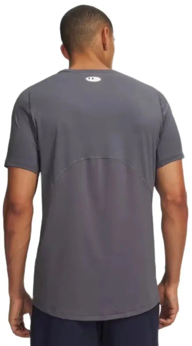 Under Armour HG Armour Fitted SS Heren Sportshirt - Castlerock/Wit