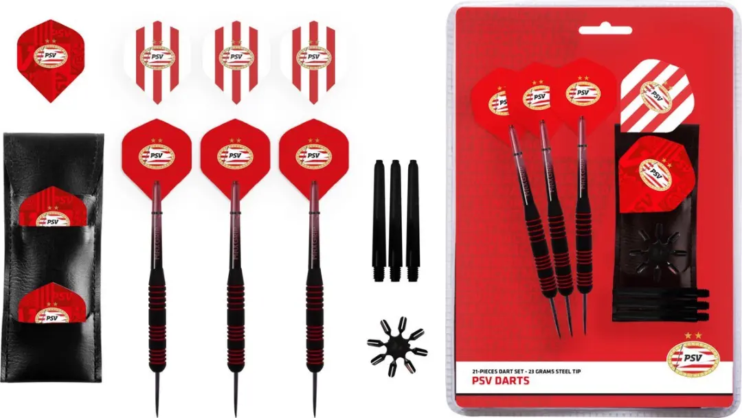 PSV Darts Gift Set - Dartpijlen 23g - Zwart