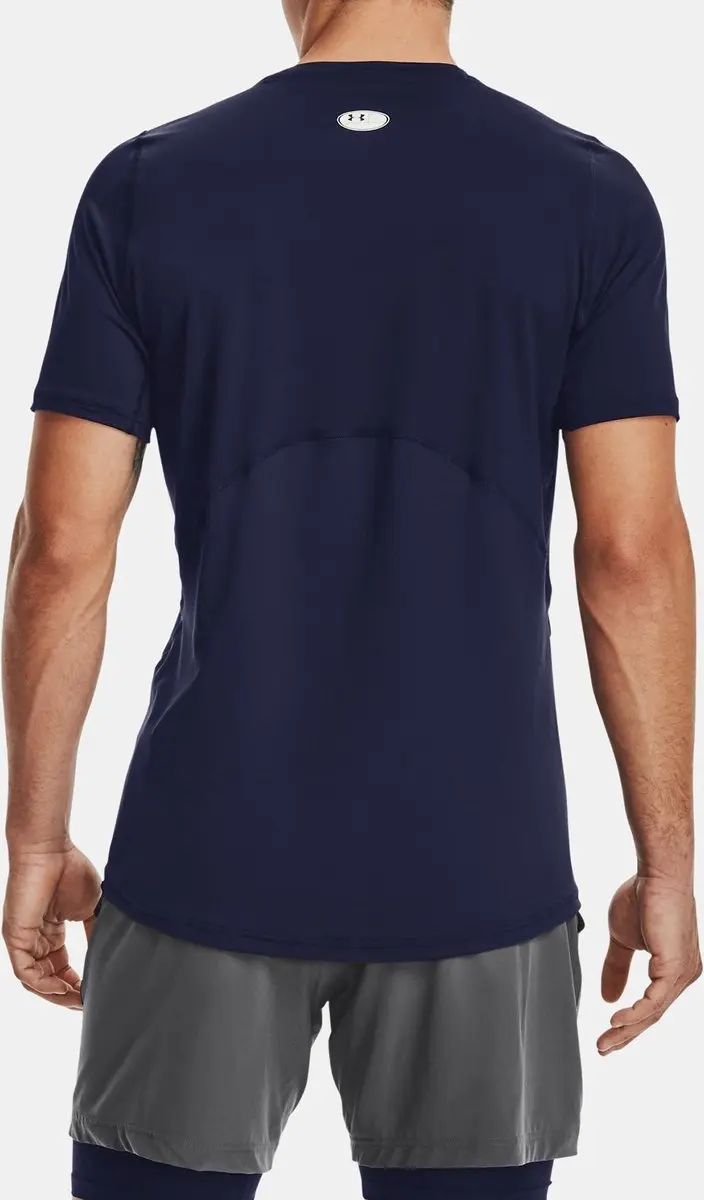 Under Armour HG Armour Fitted SS Heren Sportshirt - Midnight Navy/Wit