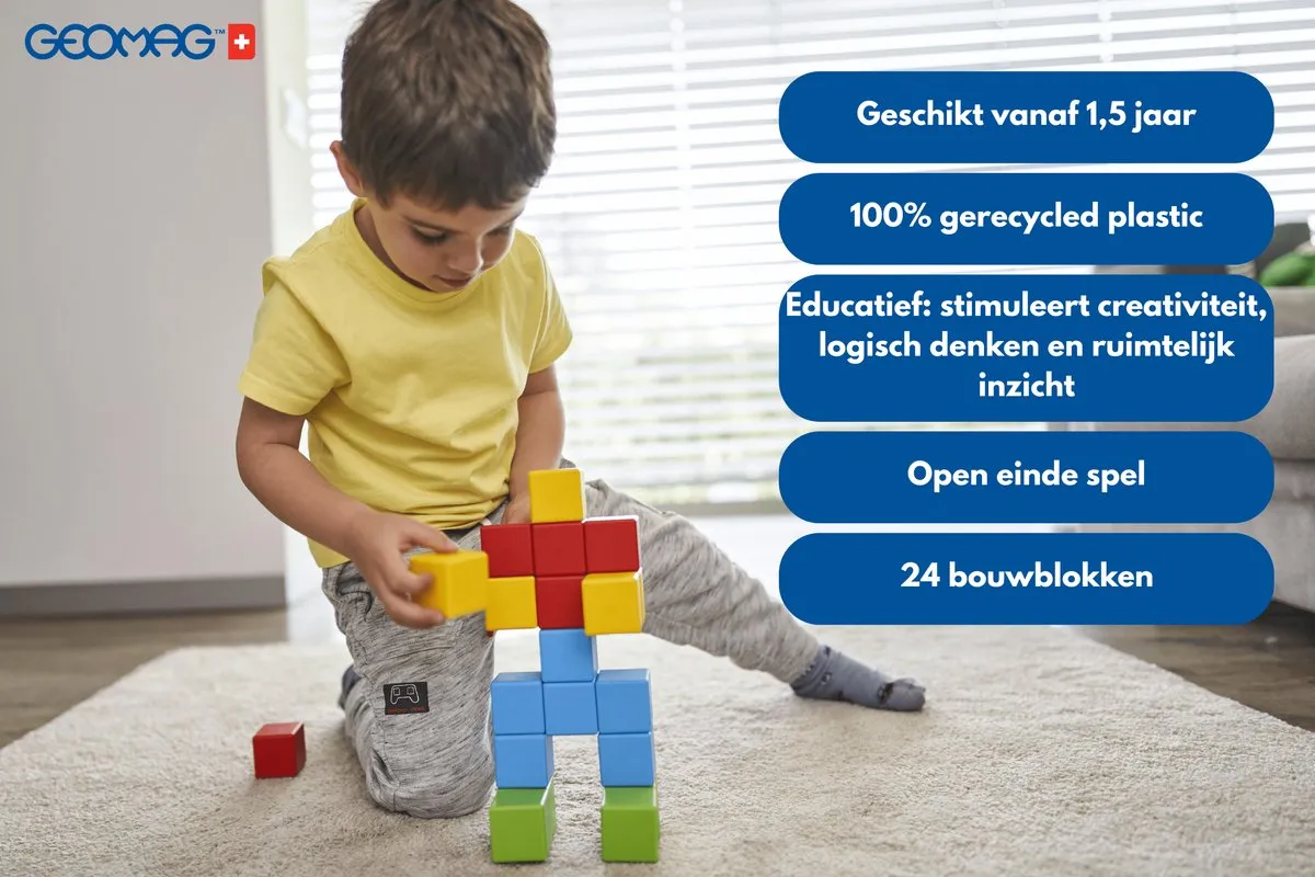 Geomag MagiCube Magnetische Blokken 24 Stuks - Multicolor