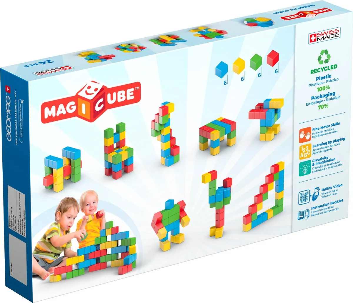 Geomag MagiCube Magnetische Blokken 24 Stuks - Multicolor