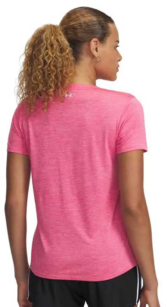 Under Armour Tech SSV Twist Dames Sportshirt - Roze/Wit XL