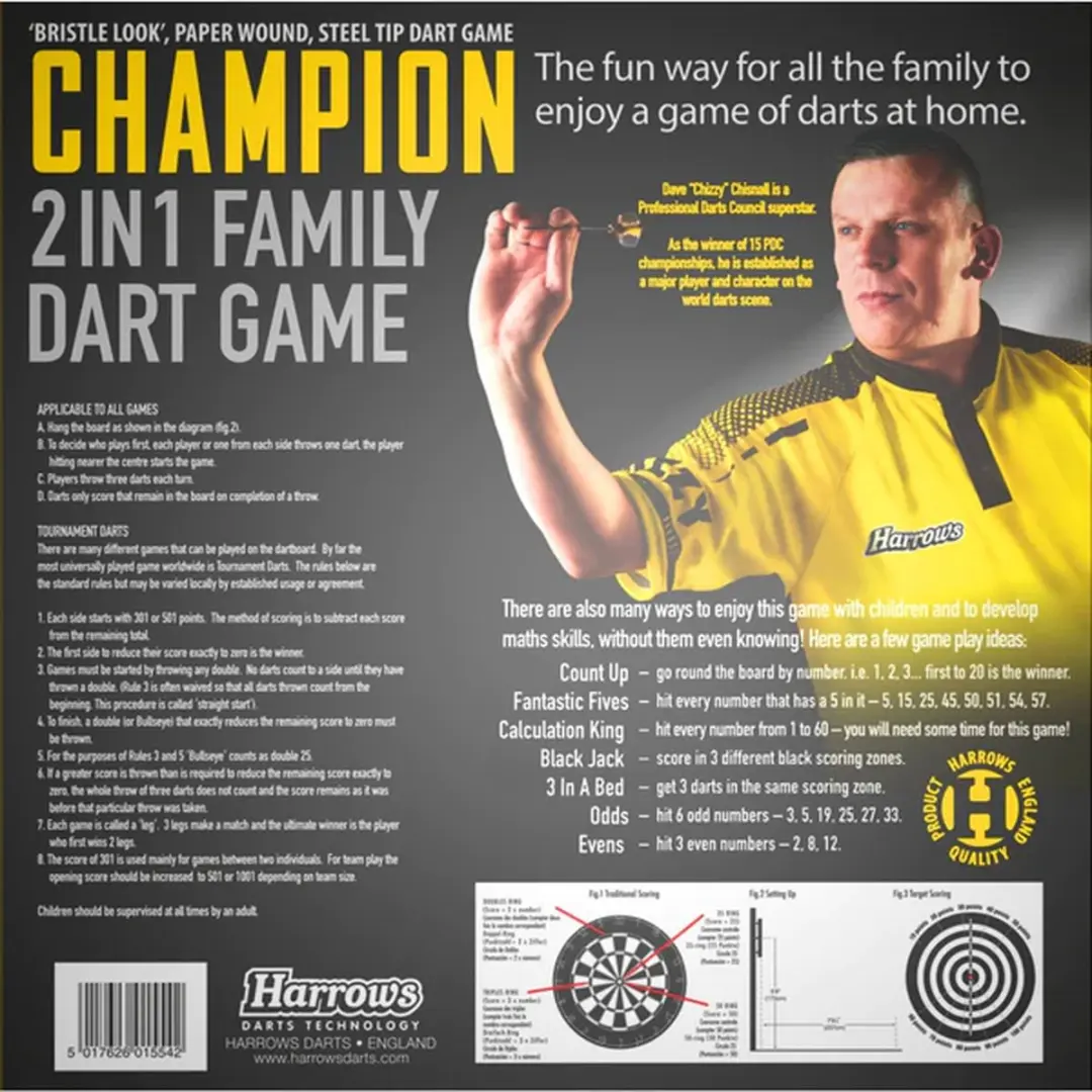 Harrows 2-in-1 Dartbord 45cm - 2 Zijdig - afbeelding 6 van 6