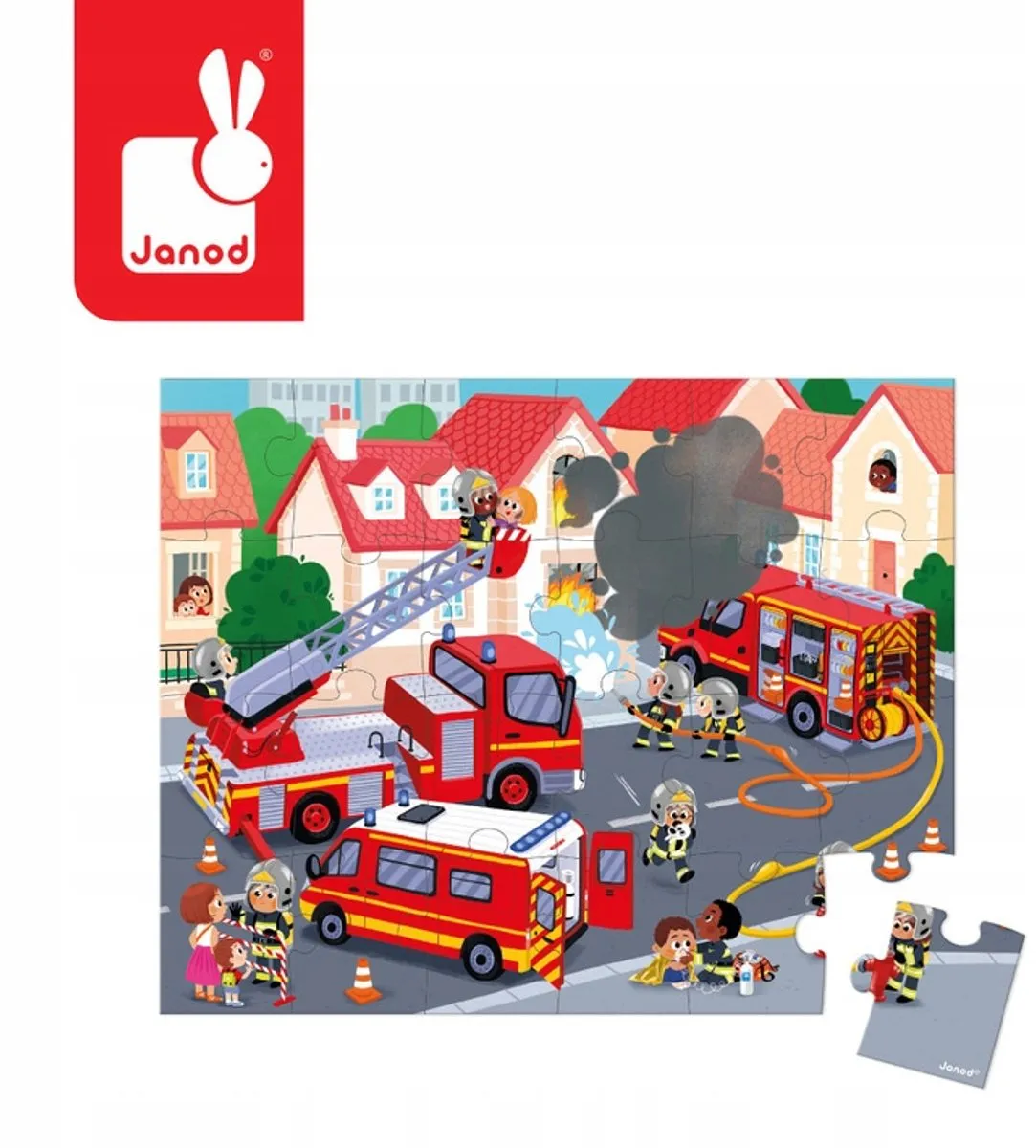 Janod Brandweer Puzzel 24 Stuks - In Koffer