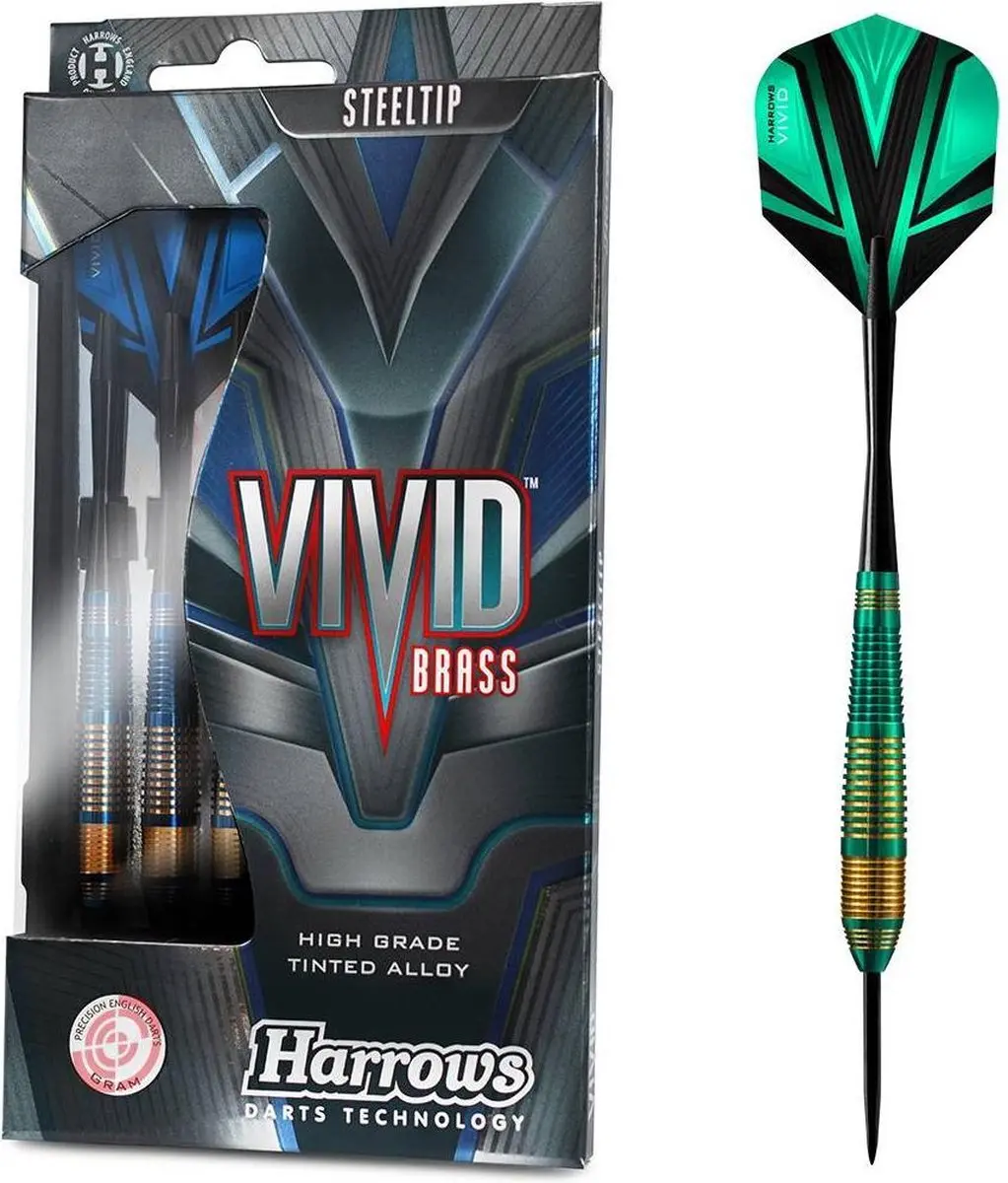 Harrows Vivid Green Brass Dartpijlen 22g