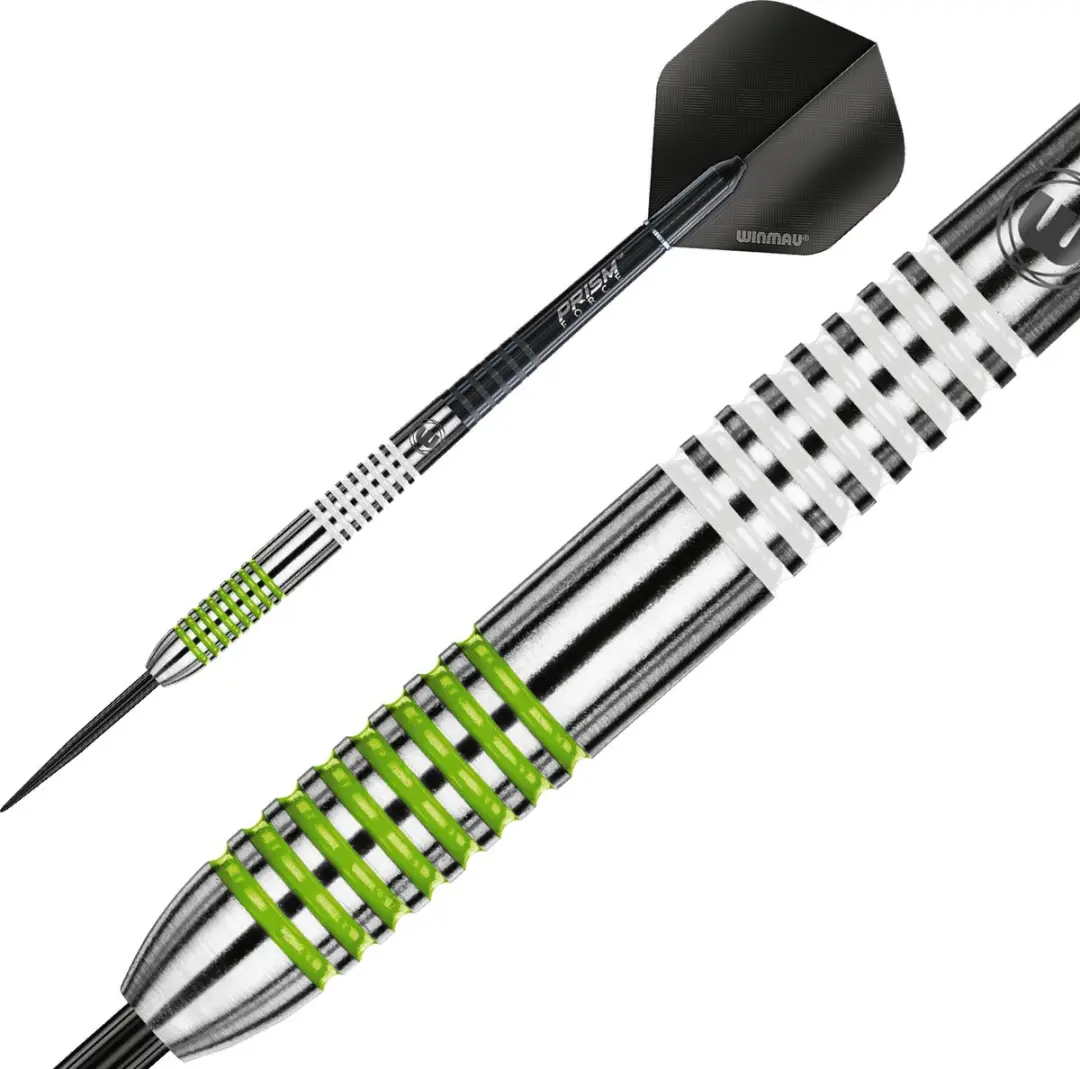 Winmau Ton Machine Dartpijlen 25g - 3 Stuks - Zwart/Groen