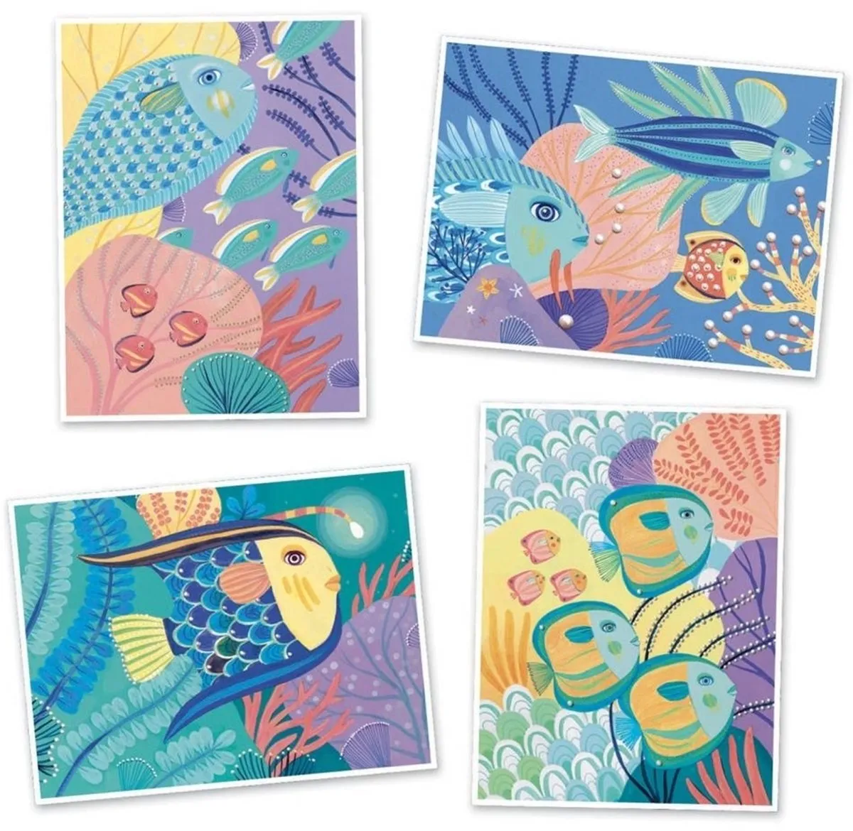Djeco Kleuren Op Nummer Onder Zee - 4 Puzzels - Multicolor