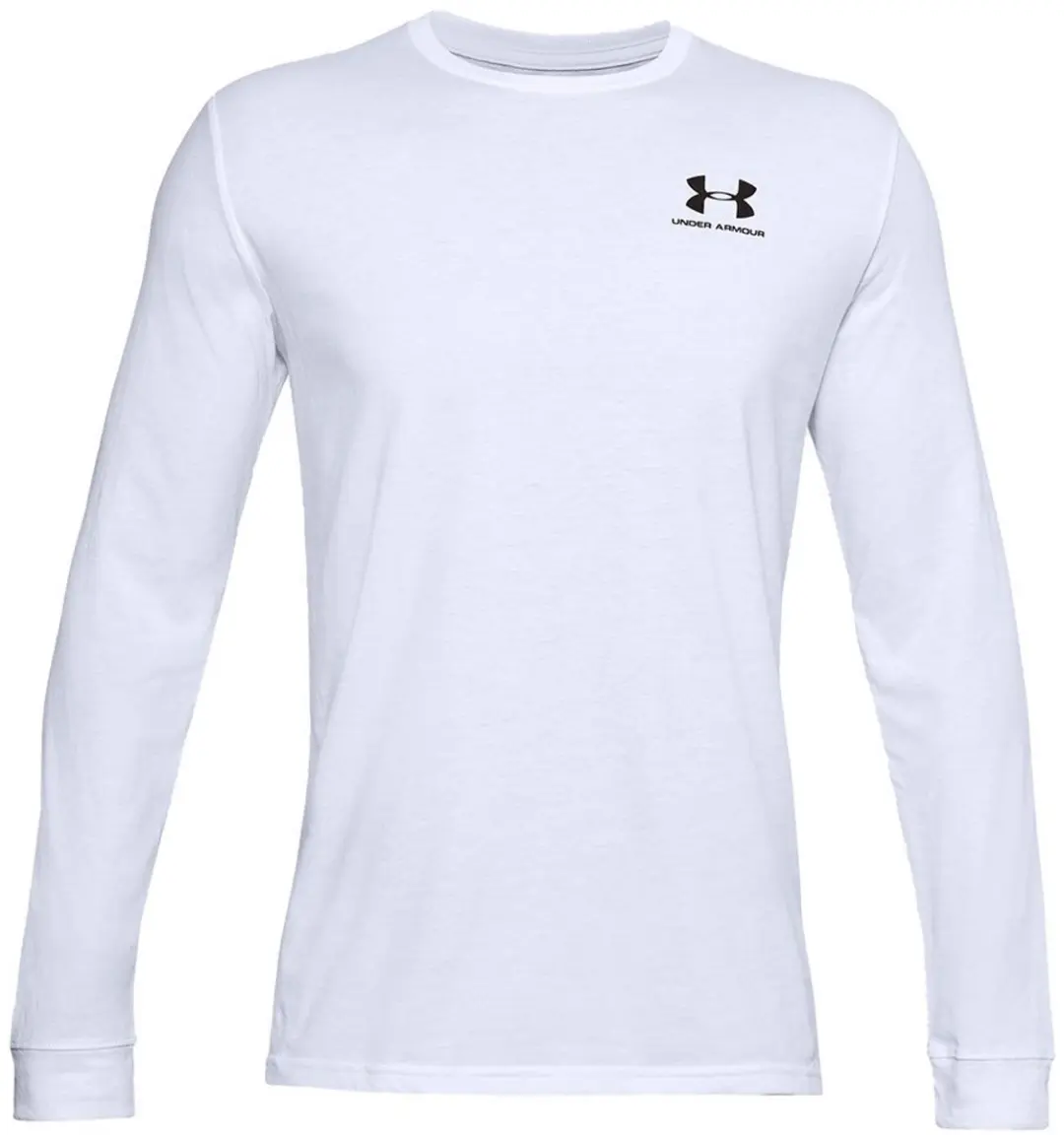 Under Armour UA Sportstyle Left Chest Heren Sportshirt M - Wit/Zwart