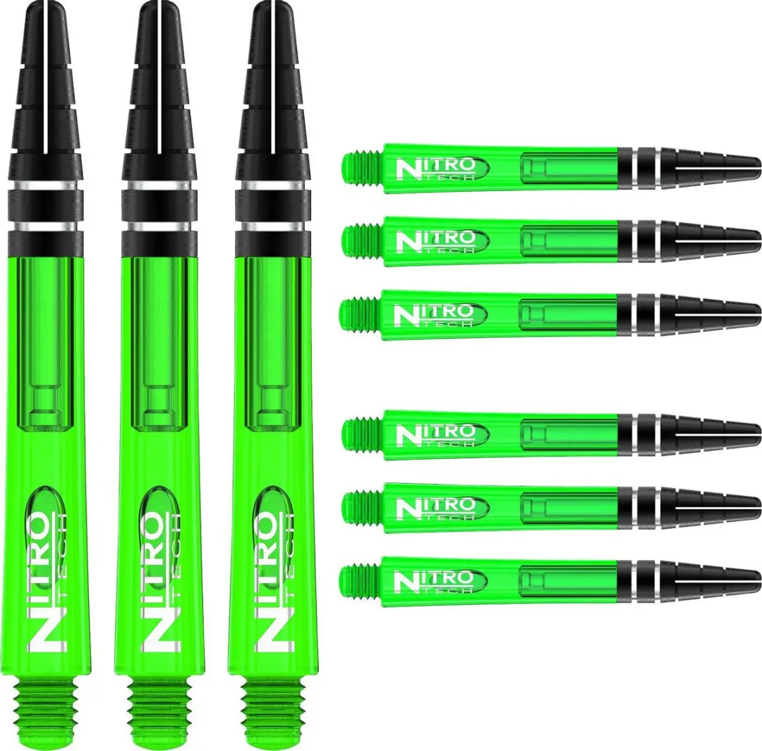 Red Dragon Nitrotech Groen Dartschachten C451 - 9 Stuks