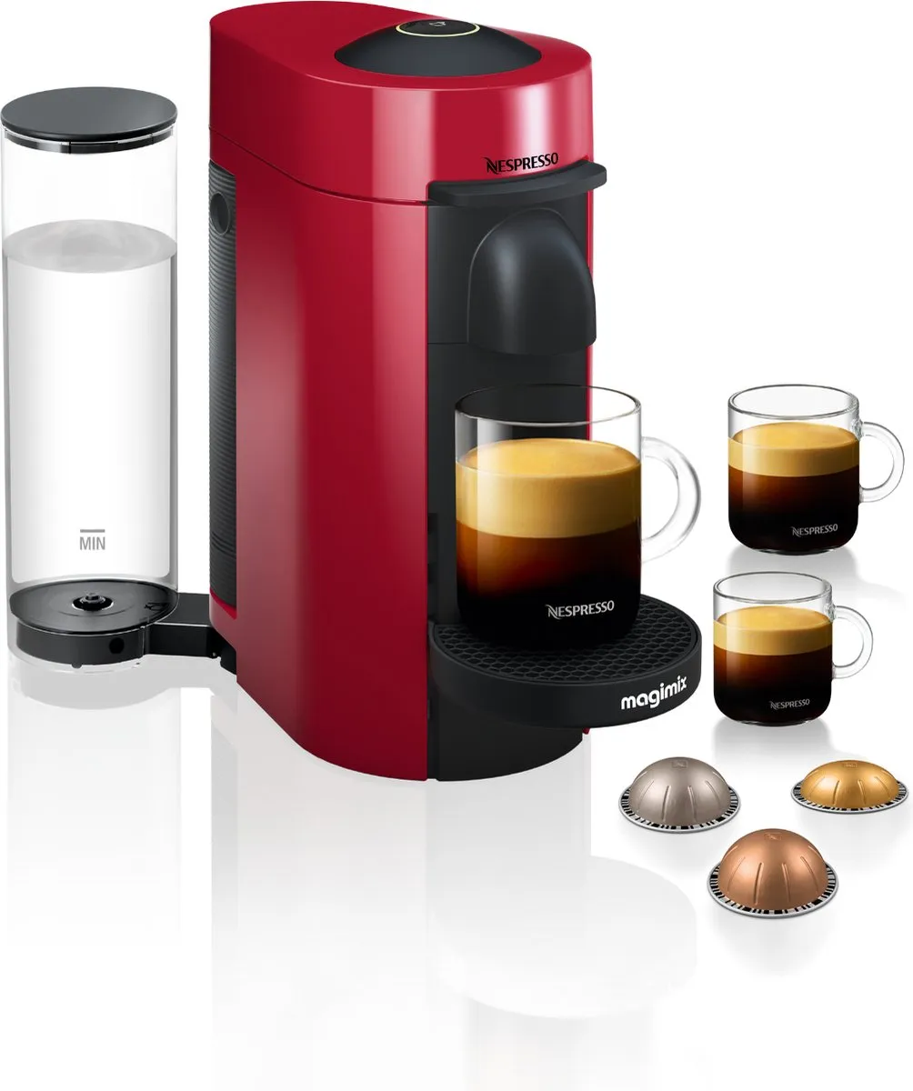 Magimix Nespresso Vertuo Plus 11389 - Koffiezetapparaat - 1260W - Rood