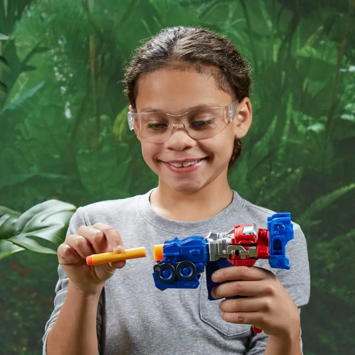 Nerf Transformers Optimus Prime Blaster 2-in-1 - Blauw/Rood/Zilver/Geel