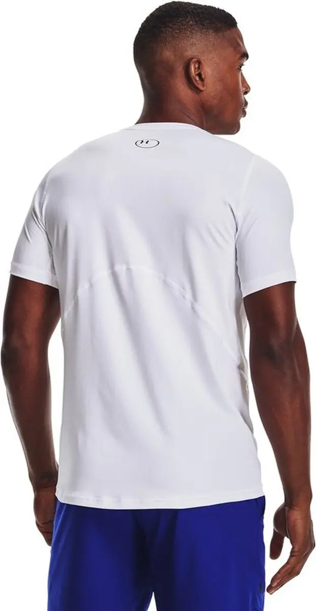 Under Armour HG Armour Fitted SS Heren Sportshirt - Wit/Zwart