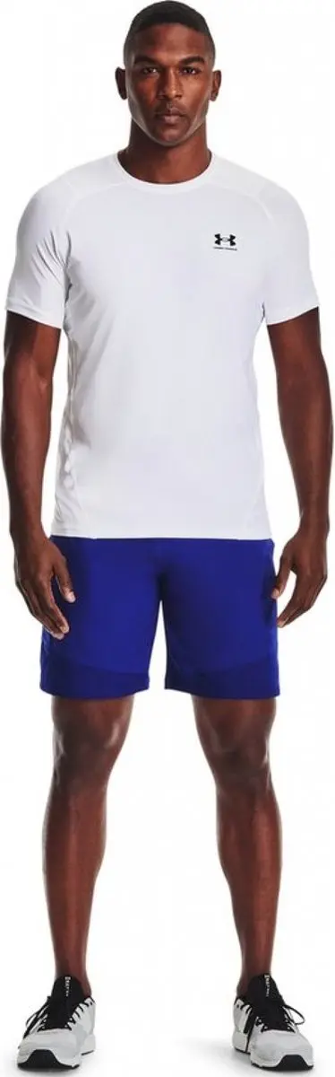 Under Armour HG Armour Fitted SS Heren Sportshirt - Wit/Zwart