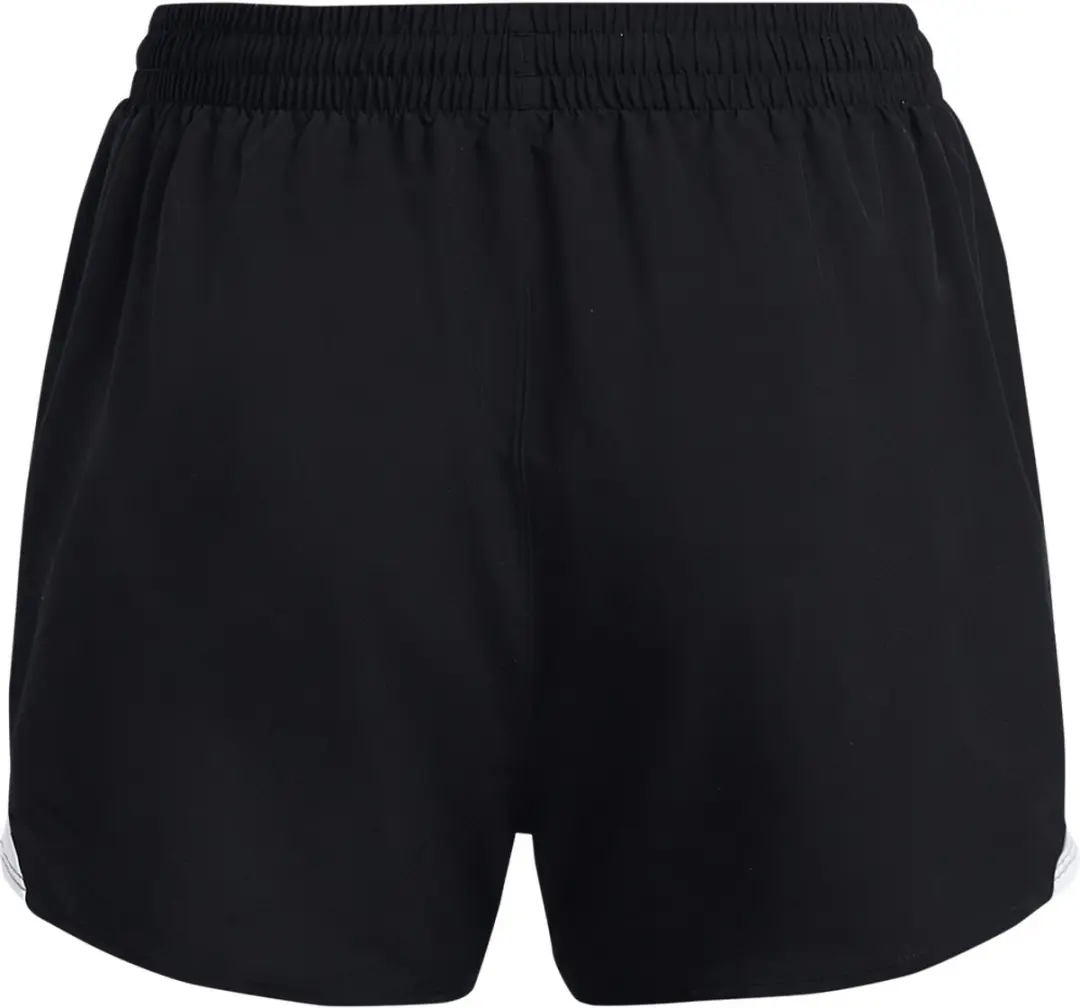 Under Armour UA Fly By 3'' Shorts Dames Sportbroek 3XL - Zwart/Wit/Reflecterend