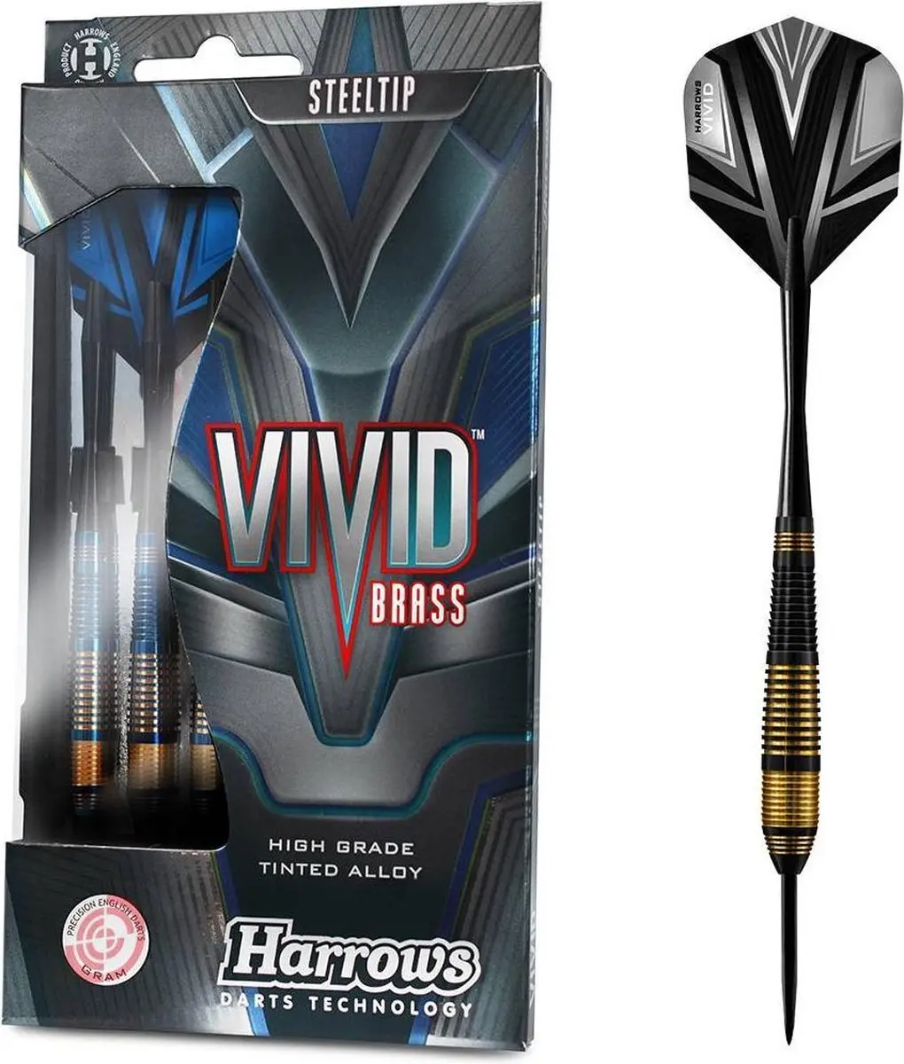 Harrows Vivid Black Brass Dartpijlen 21g