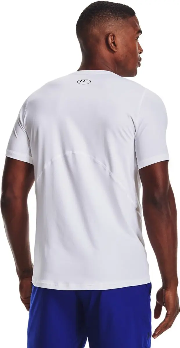 Under Armour UA HG Armour Fitted SS-WHT Heren Sportshirt M - Wit/Zwart