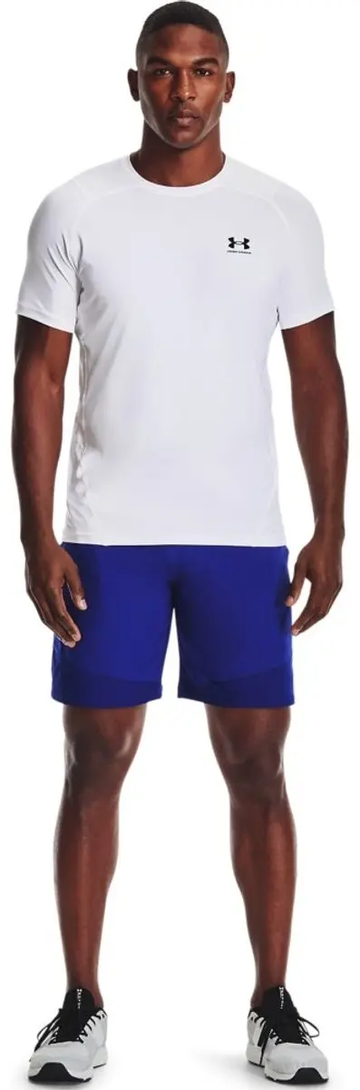 Under Armour UA HG Armour Fitted SS-WHT Heren Sportshirt M - Wit/Zwart