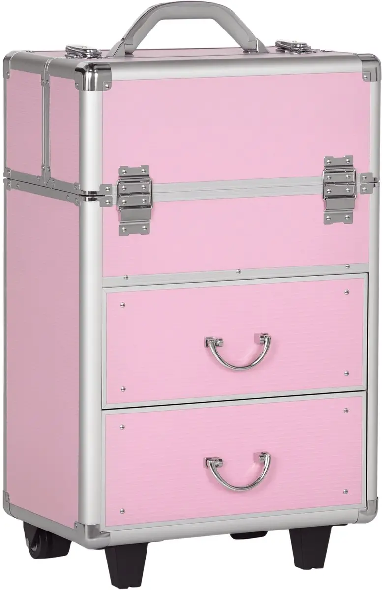 Homcom Make-upkoffer Roze