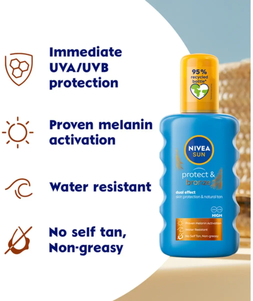 NIVEA Sun Protect & Bronze Zonnebrand SPF 20 - 3x200ml