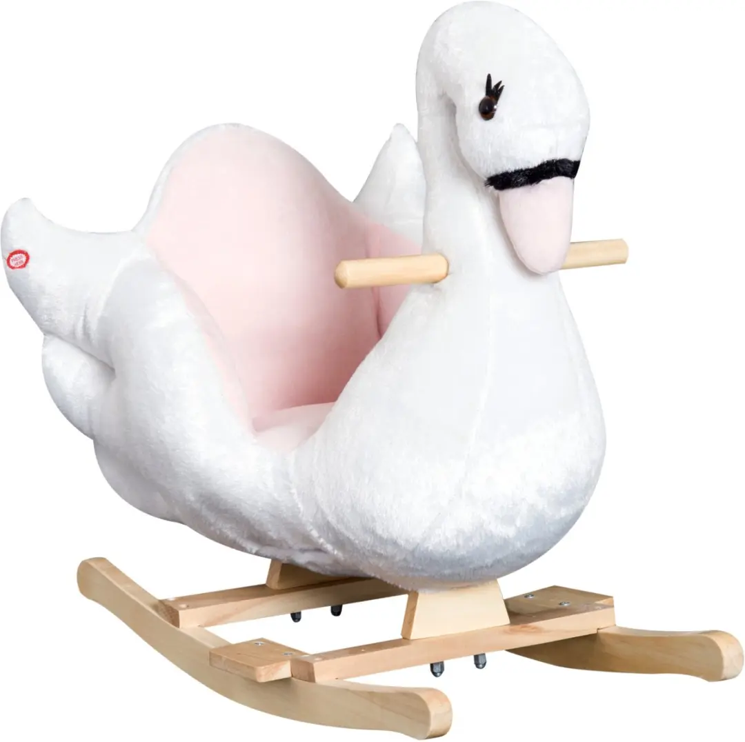 Homcom Kinderschommelpaard Pluchen Wit