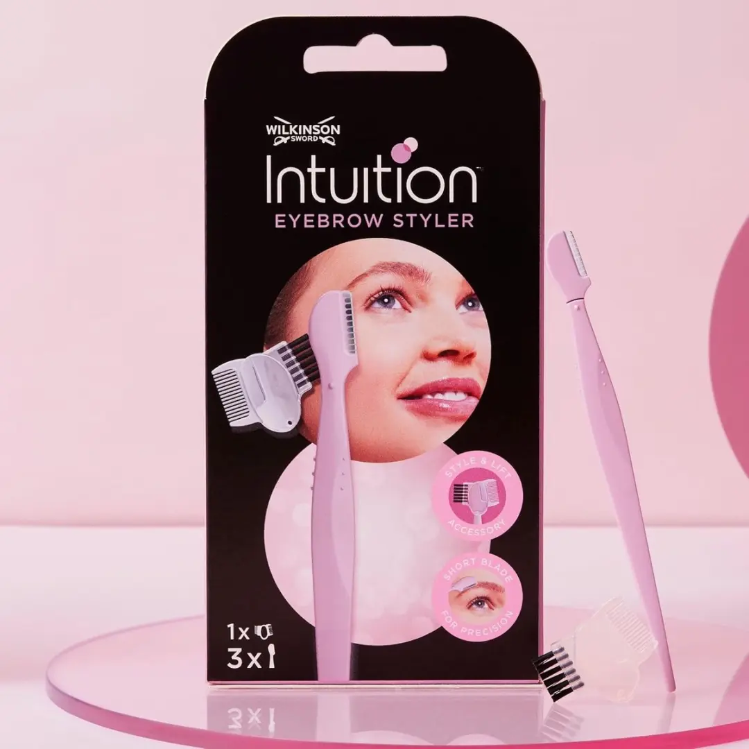 Wilkinson Sword Intuition Eyebrow Styler - 3 Verwisselbare Mesjes - Roze