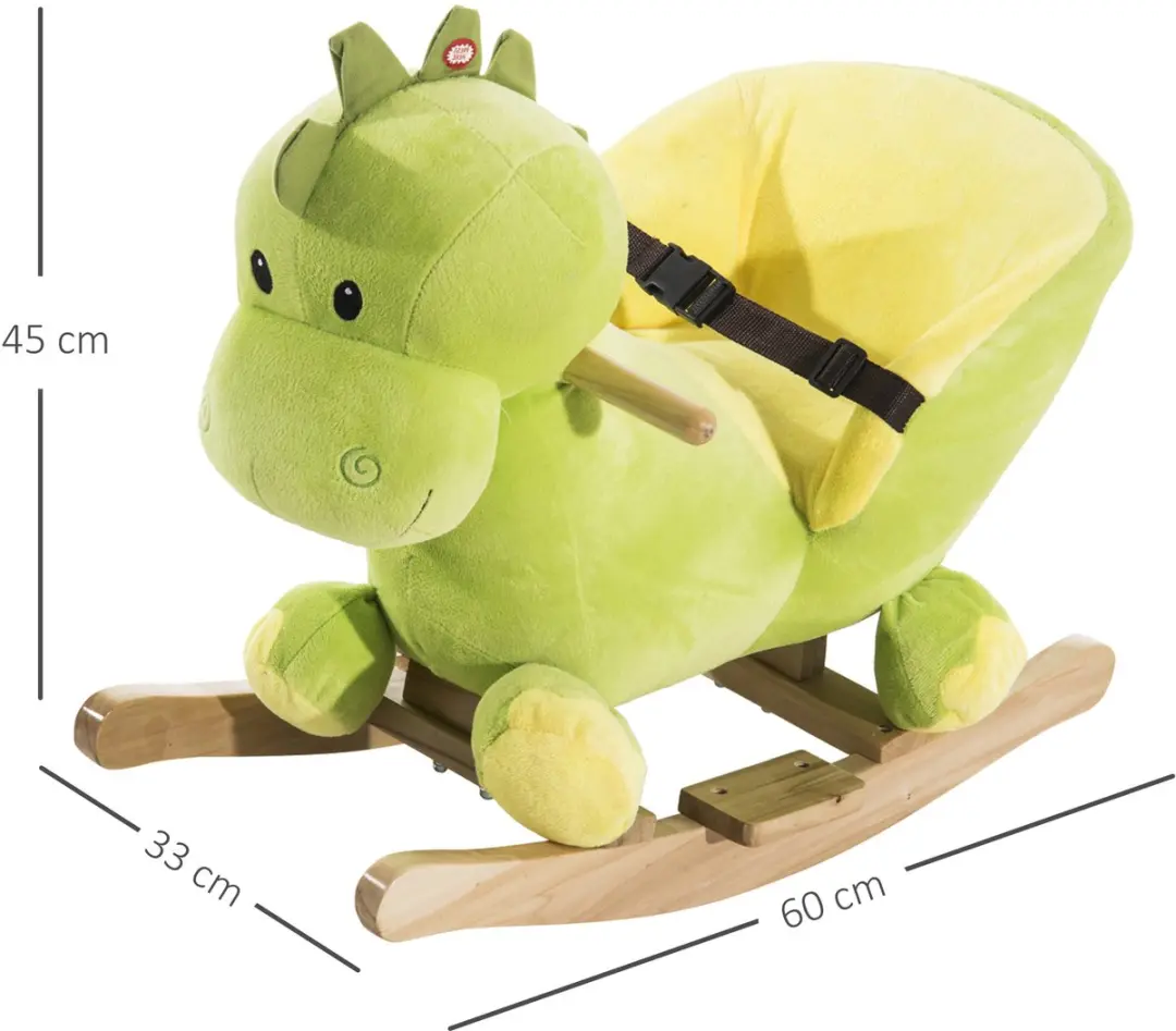 Homcom Kinderschommelpaard Hout 60x33x45cm - Groen