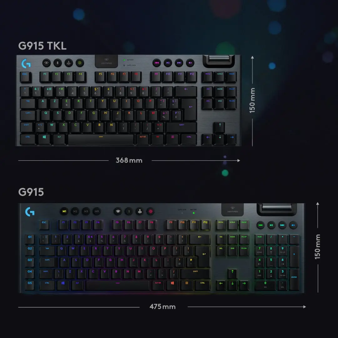 Logitech G G915 TKL GL Tactile Gamingtoetsenbord - Draadloos - Zwart - afbeelding 6 van 6