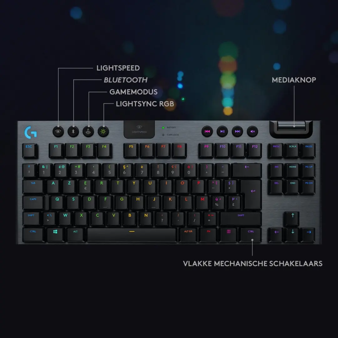 Logitech G G915 TKL GL Tactile Gamingtoetsenbord - Draadloos - Zwart