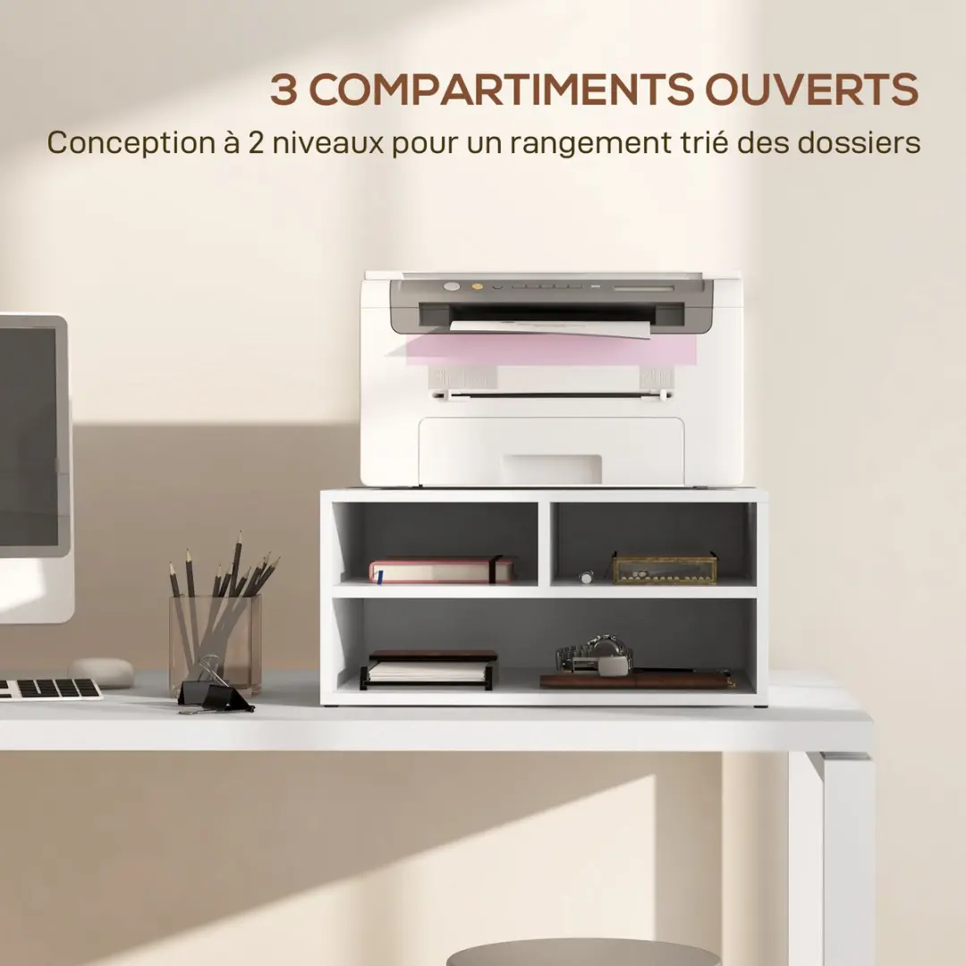 Homcom Printerkast 924-087V00WT - 47x40x22,5cm - Wit