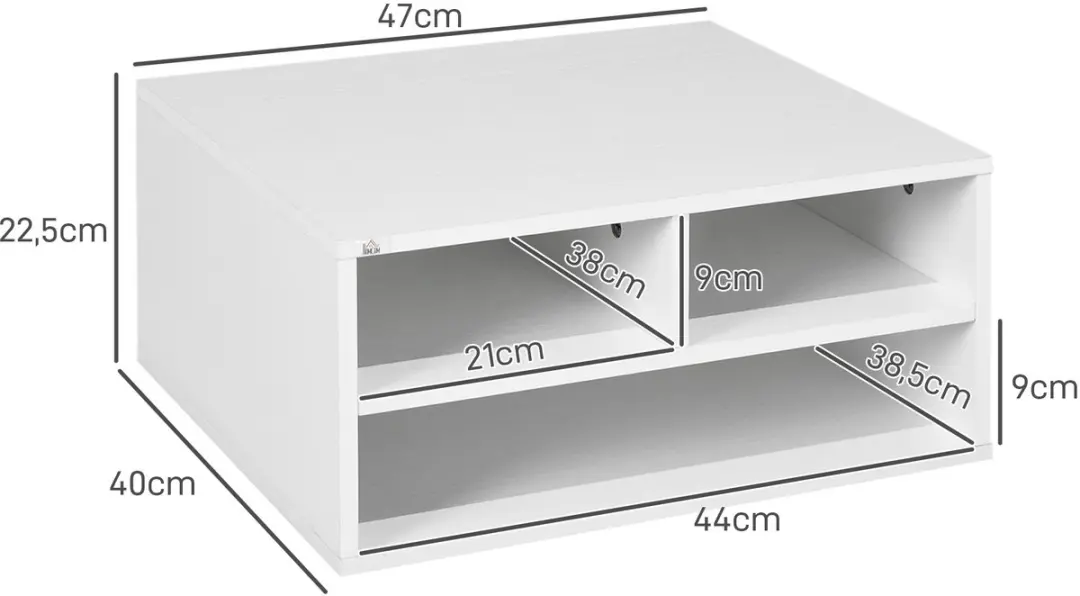 Homcom Printerkast 924-087V00WT - 47x40x22,5cm - Wit