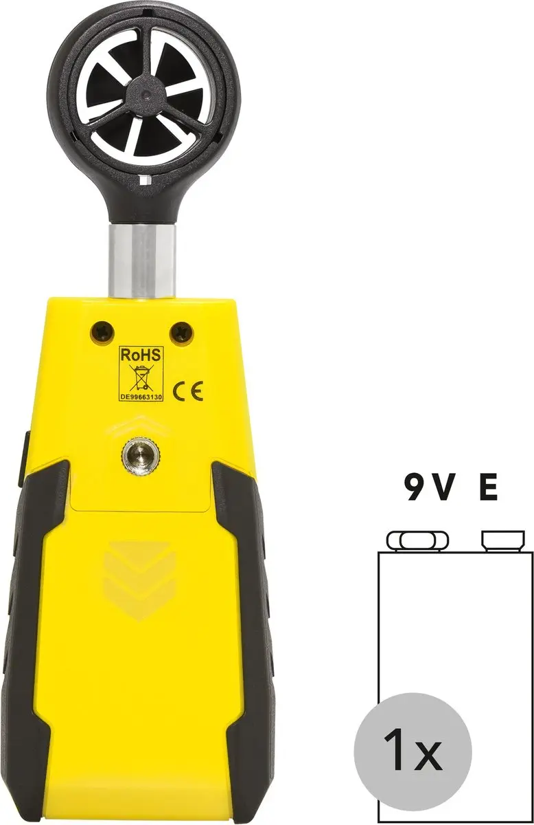 Trotec BA06 Schoepenwiel-Anemometer - Geel/Zwart
